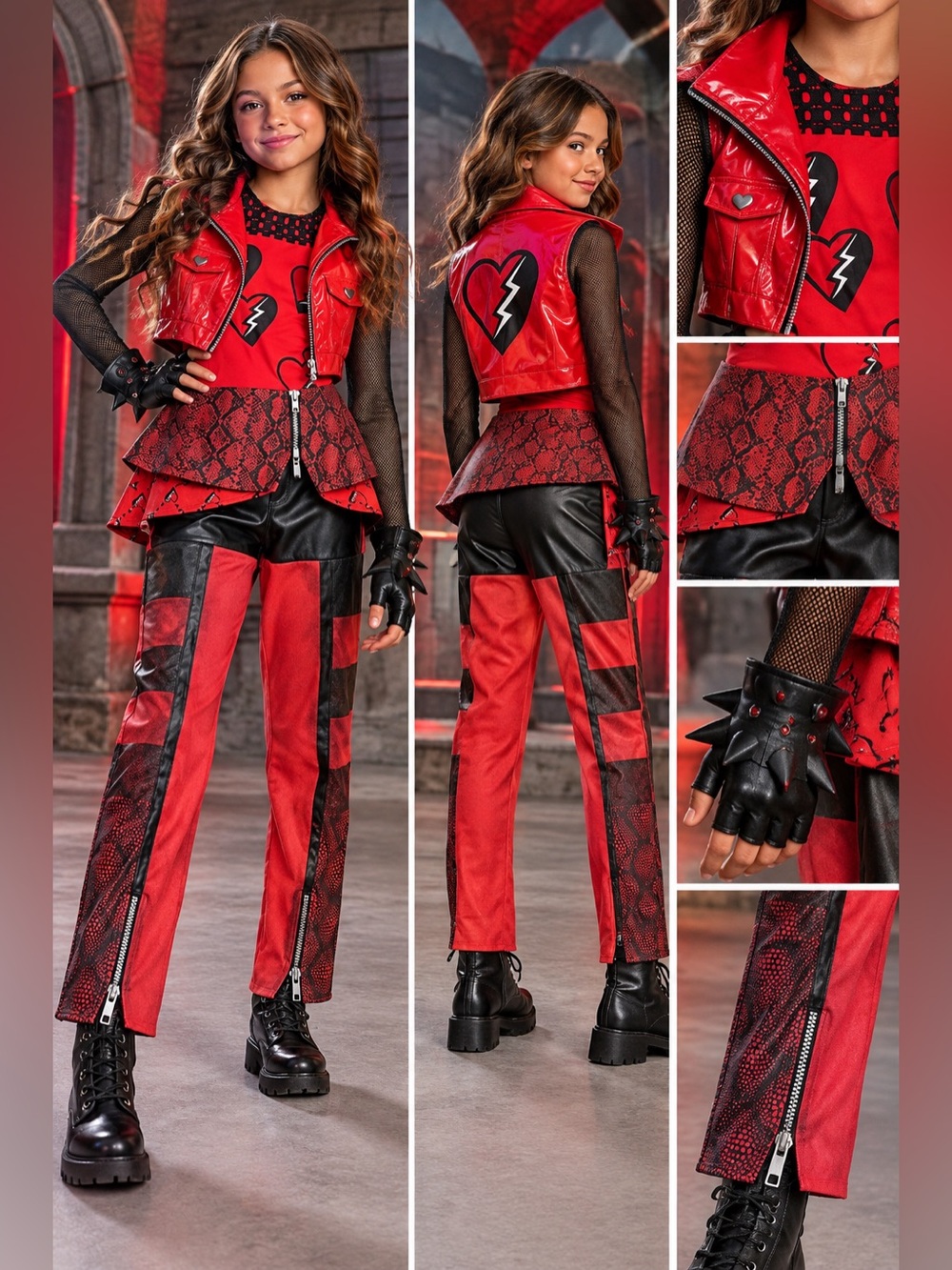 Disney Descendants The Rise of Red Red Costume Set Girls Medium Halloween